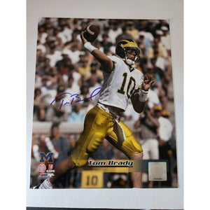 Tom Brady University of Michigan 8 by 10 photo signed with proof