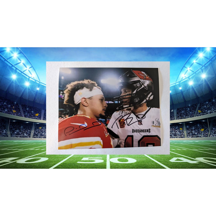 Tom Brady and Patrick Mahomes 8x10 photograph signed with proof