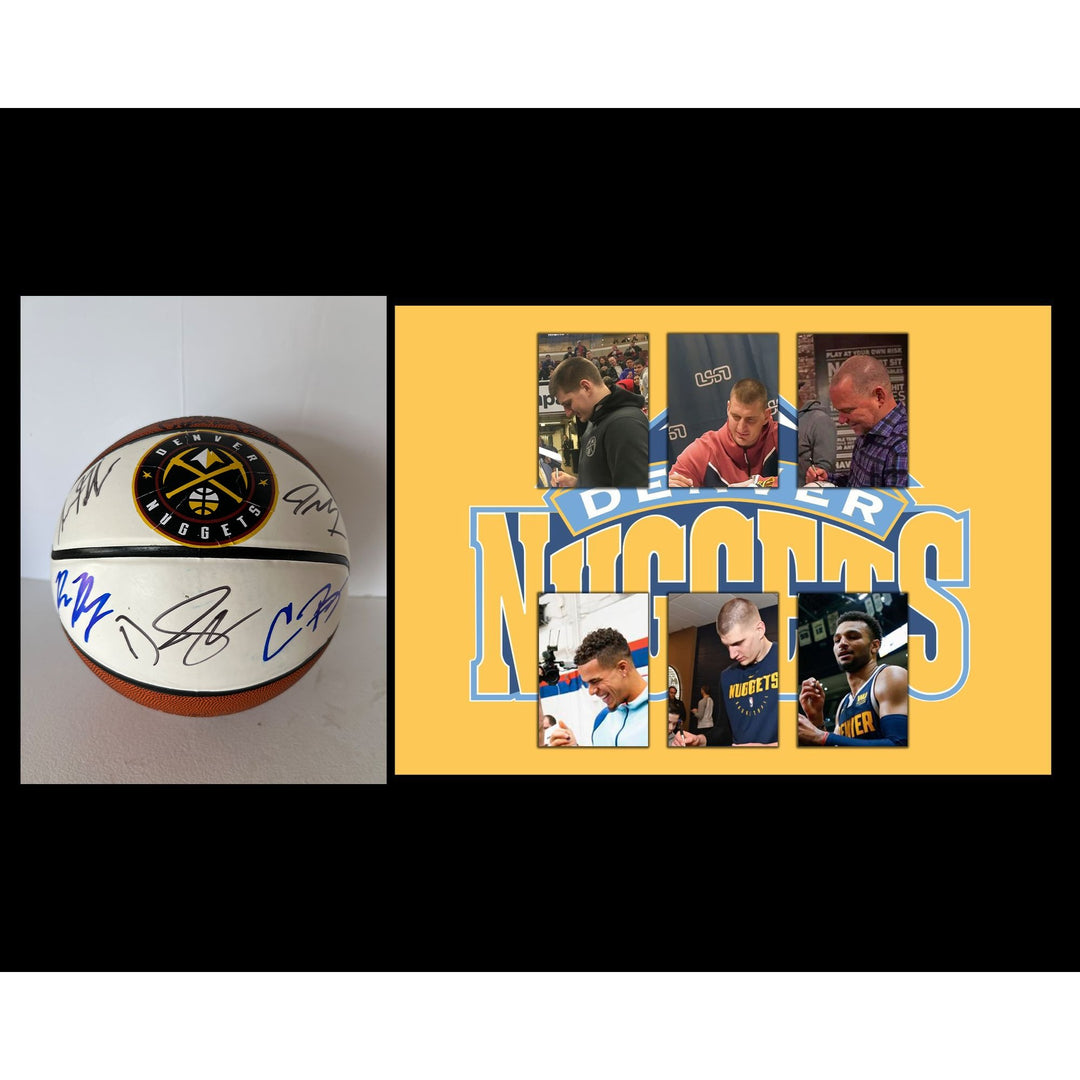 Denver Nuggets Nicola Jokic Jamal Murray 2022-23 Team signed NBA Spalding basketball signed with proof