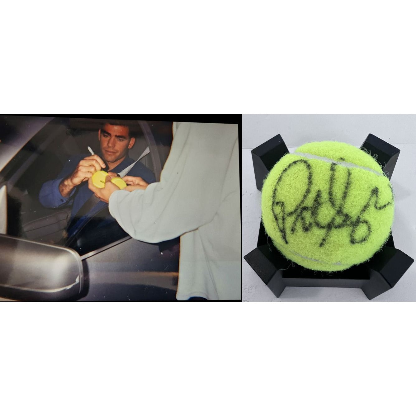 Pete Sampras legendary tennis star tennis ball signed with proof