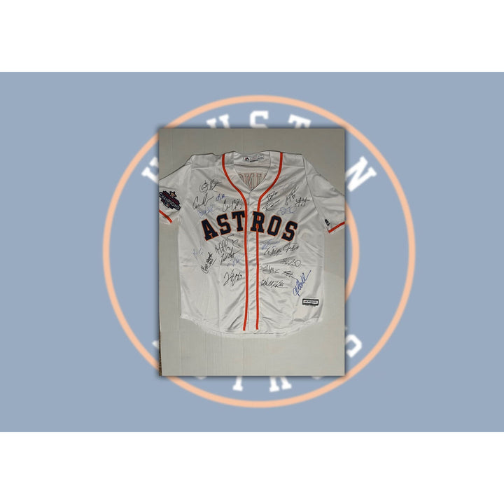 Houston Astros 2017 World Series Champions Jose Altuve, Justin Verlander, Lance Bregman, George Springer Majestic size XL game model jersey