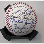 Load image into Gallery viewer, David Ortiz Manny Ramirez Dustin Pedroia 2007 Boston Red Sox world champions team signed baseball with proof $799
