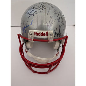 New England Patriots Tom Brady Adam Troy Brown Mike Vrabel Teddy Bruschi Bill Belichick Super Bowl champions 2001 Riddell team signed helmet