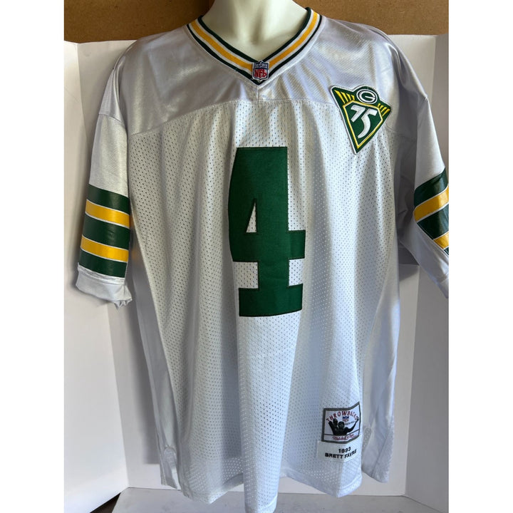 Brett Favre Reggie White Green Bay Packers Brett Favre Game model jersey 1996-1997 Superbowl Champs team signed with proof