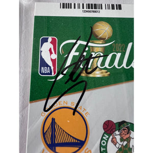 Stephan Curry and Klay Thompson Golden State Warriors 2022 NBA Finals Full ticket signed with proof
