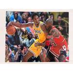 Load image into Gallery viewer, Kobe Bryant Los Angeles Lakers and Michael Jordan Chicago Bulls 16x20 photograph signed with proof
