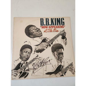 BB King now appearing at the Old Miss LP cover no LP signed with proof