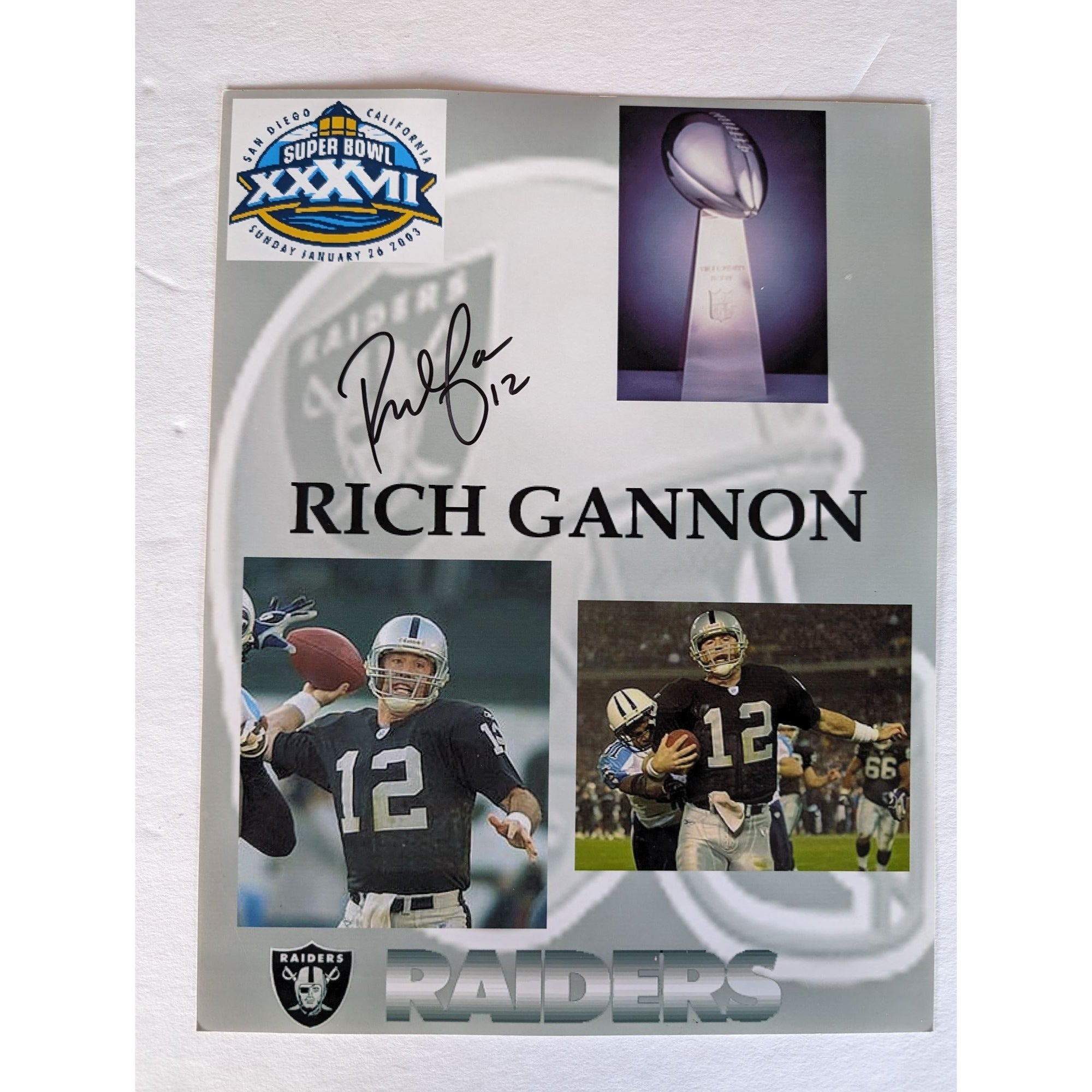 Rich Gannon Oakland Raider and NFL MVP 8x10 photo signed