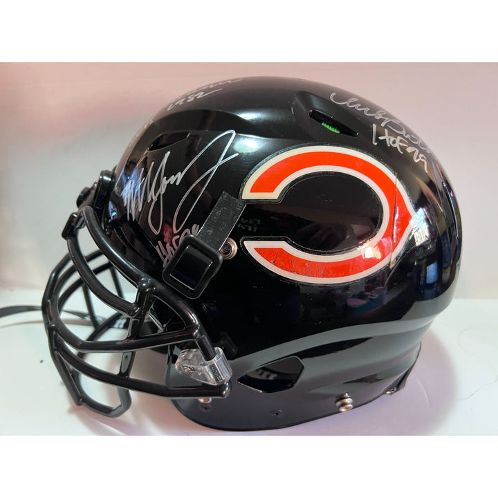 Chicago Bears Dick Butkus Gale Sayers George Atkins Mike Ditka Stan Jones Dan Hampton Mike Singletary Schutt pro model helmet signed