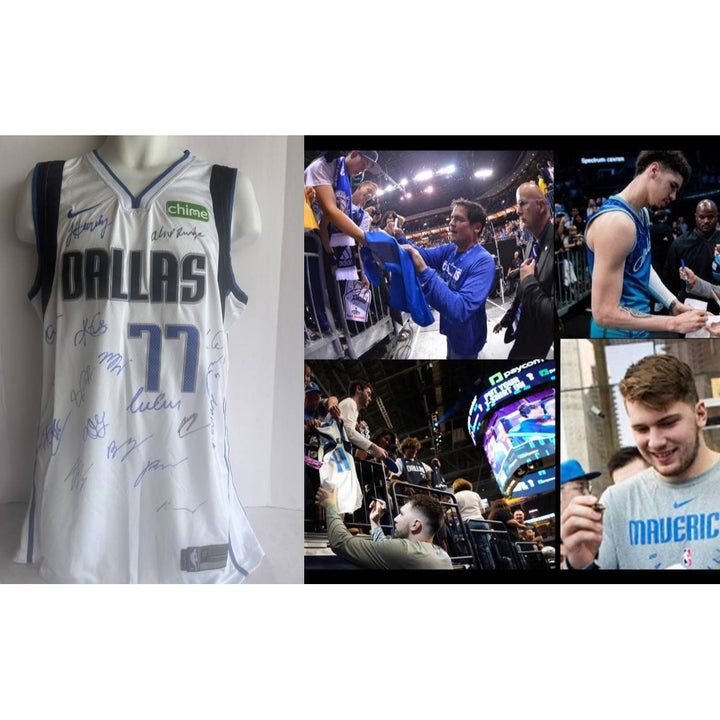 Dallas Mavericks Lua Doncic Kyrie Irving 2023- 2024 team signed jersey  with proof