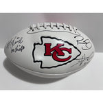 Load image into Gallery viewer, Andy Reid Patrick Mahomes Travis Kelce Kansas City Chiefs full size football signed with proof
