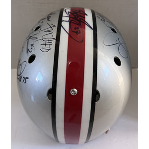 Ohio State Buckeyes national champions team signed helmet Ezekiel Elliott Nick Bosa 35 Plus signatures Riddell replica full size helmet