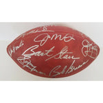 Load image into Gallery viewer, Bart Starr, John Elway, Joe Montana 15 NFL Hall of Fame quarterbacks NFL game football signed with proof with free case
