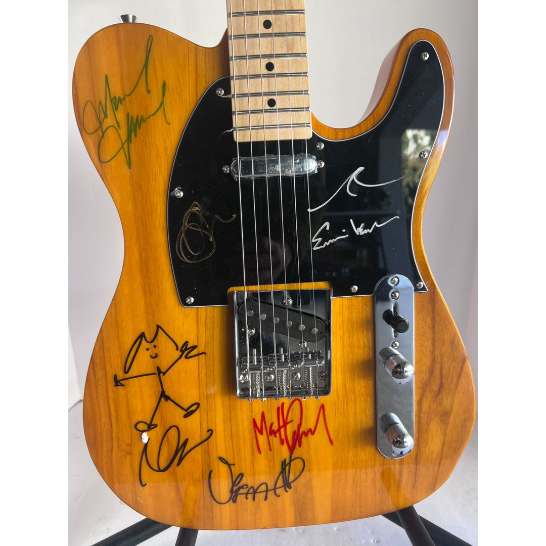 Pearl Jam Eddie Vedder, Jeff Ament, Stone Gossard, Matt Cameron and Mike McCready telecaster  electric guitar signed with proof