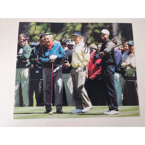 Arnold Palmer Jack Nicklaus Tiger Woods 8x10 photo signed with proof