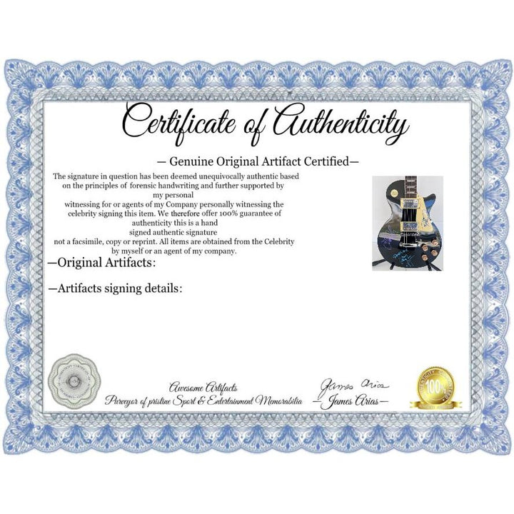 Jimmy Page Robert Plant John Paul Jones Led Zeppelin vintage les paul full size electric guitar signed with proof.