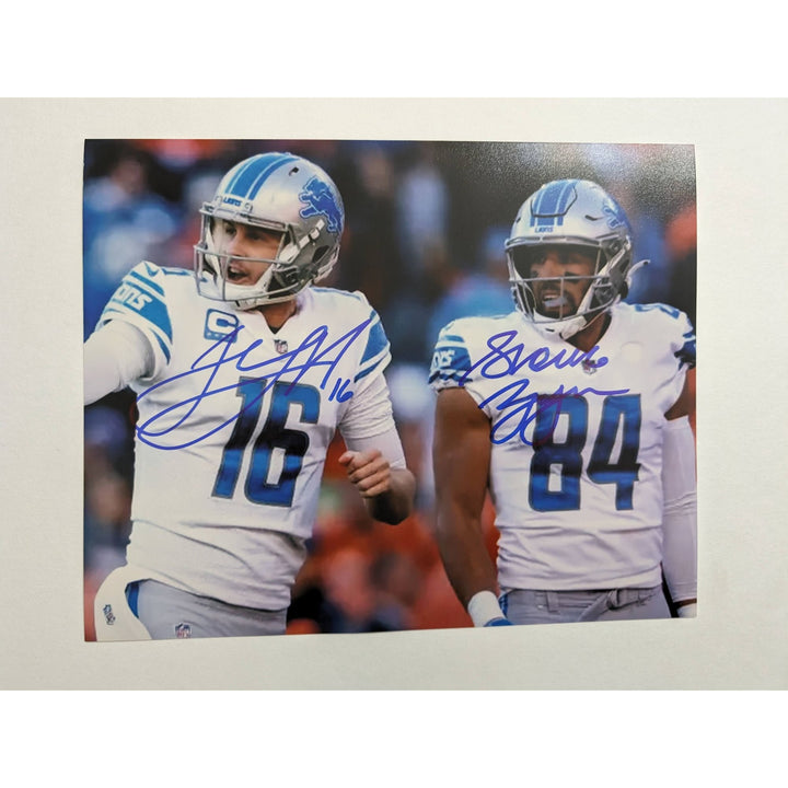 Detroit Lions Jared Goff and Shane Zylstra 8x10 photo signed with proof