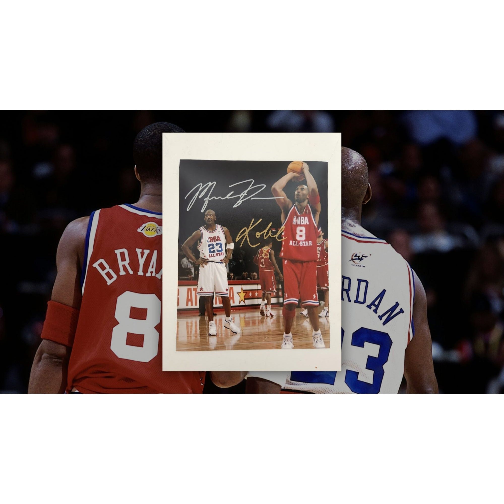 Michael Jordan and Kobe Bryant 8x10 photo signed with proof