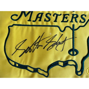 Scotty Sheffler 2024 embroidered Master's flag signed with proof