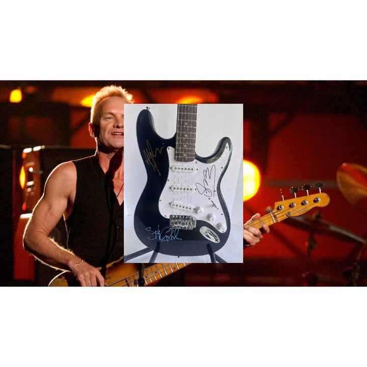 Sting Gordon Summer Stuart Copeland Andy Summers the police Huntington Stratocaster full size guitar signed with proof