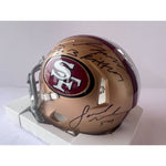 Load image into Gallery viewer, San Francisco 49ers Deebo Samuel Fred Warner George Kittle Christian McCaffrey Brock Purdy mini helmet signed with proof
