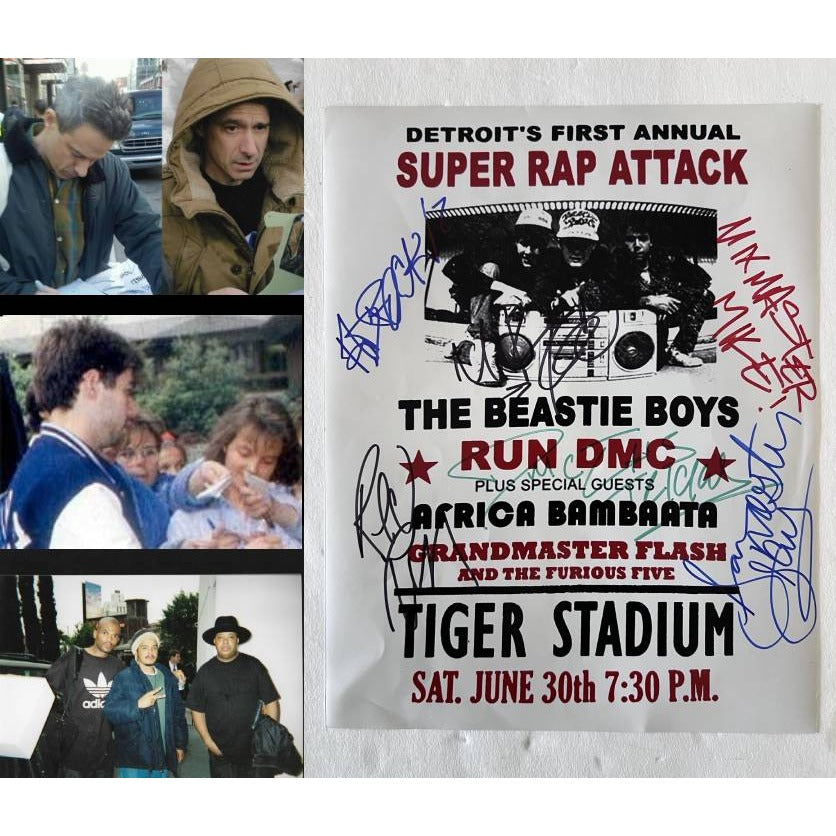 the Beastie Boys Adam Yauch, Mike D, Ad- Rock, Run DMC Jam Master Jay, Joseph Simmons and Daryl McDaniels 11x14 photo signed with proof