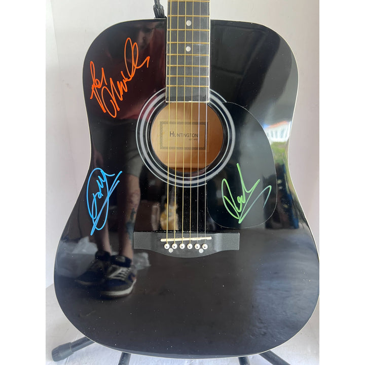 Barry, Robin and Maurice Gibb the Bee Gees  39' acoustic guitar signed with proof