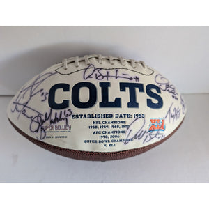 Indianapolis Colts Peyton Manning Jim Caldwell Dallas Clark Reggie Wayne team signed football