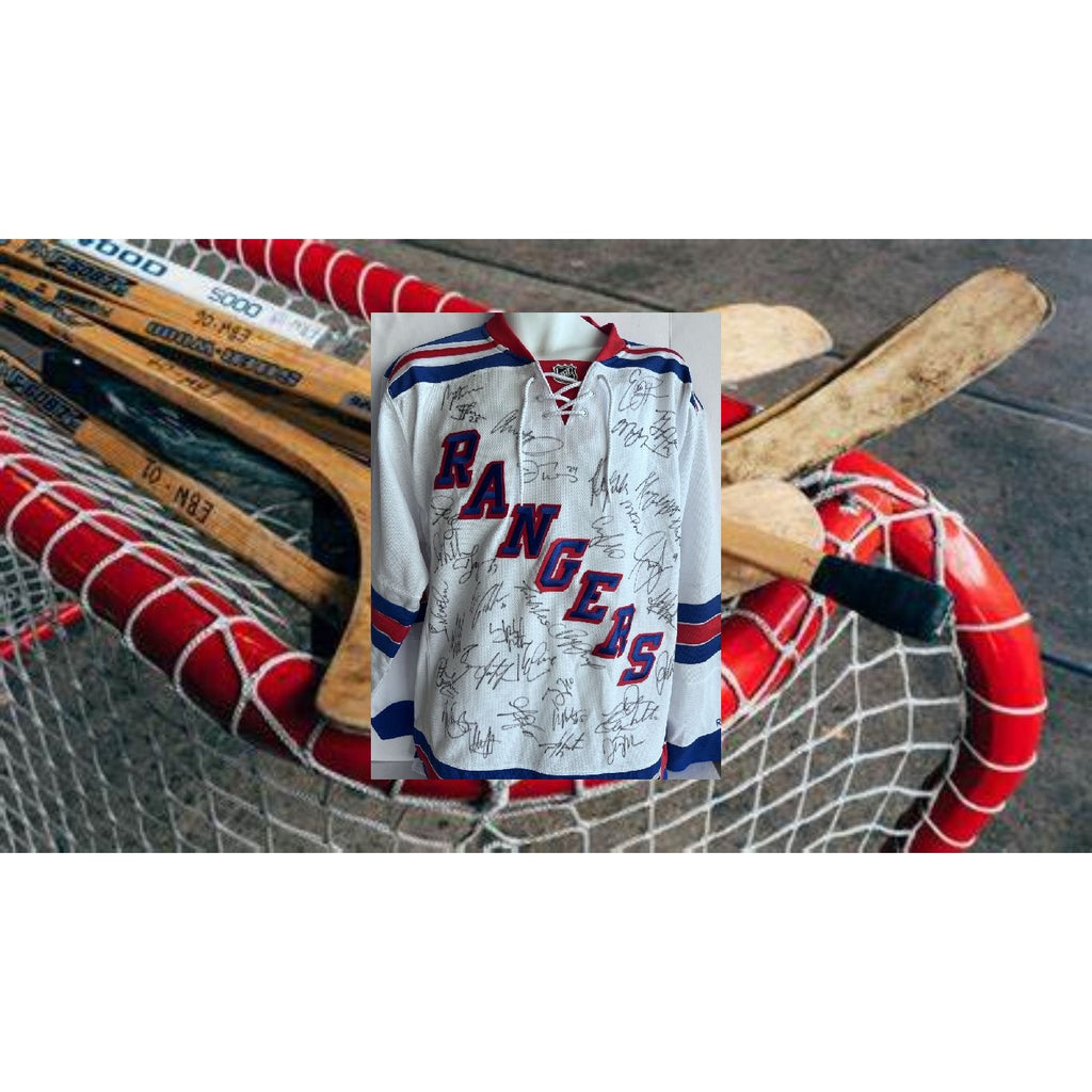 New York Rangers Mark Messier Brian Leach Mike Richter 1993-94 Stanley Cup champions team signed jersey