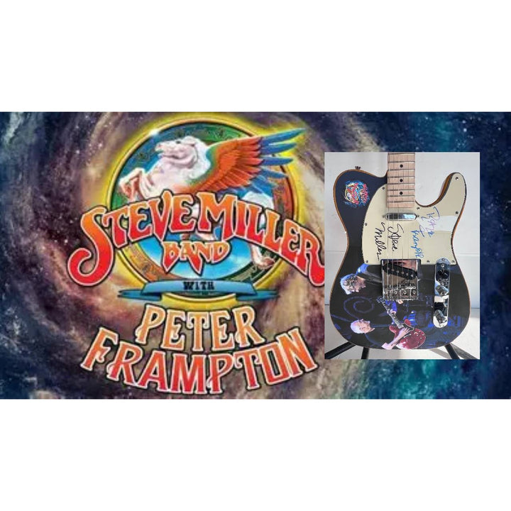 Peter Frampton and Steve Miller telecaster electric guitar signed with proof.