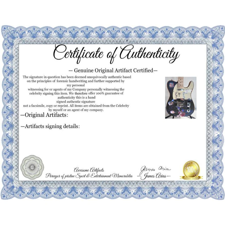 Peter Frampton and Steve Miller telecaster electric guitar signed with proof.