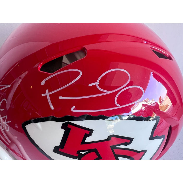 Patrick Mahomes Travis Kelce Riddell model authentic helmet signed with proof