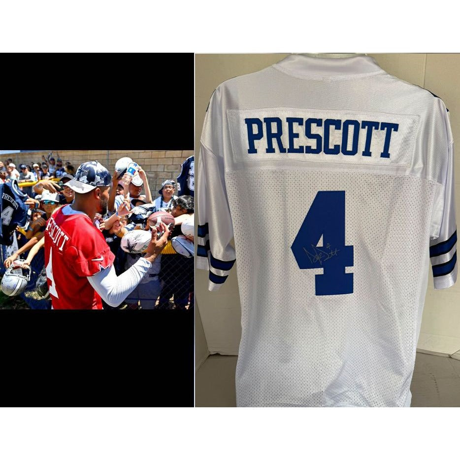 Dak Prescott Dallas Cowboys game model jersey Nike size large jersey signed with proof.