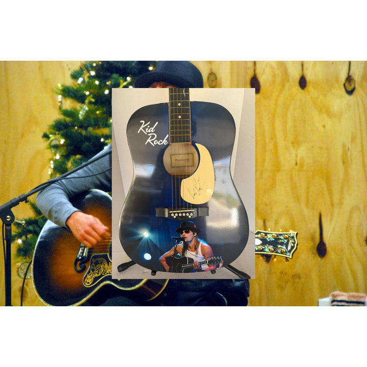 "Kid Rock " Robert James Ritchie one of a kind full size acoustic guitar signed with proof.