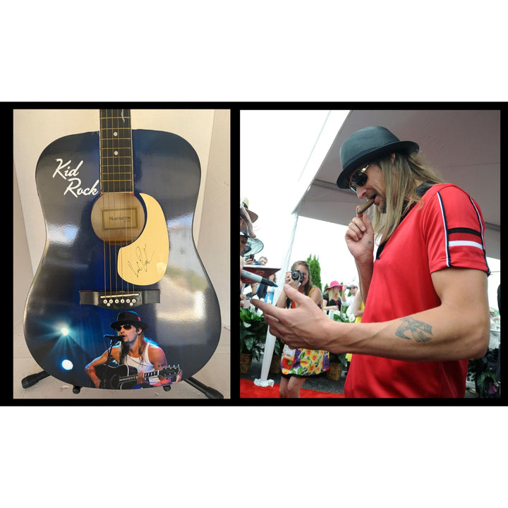 "Kid Rock " Robert James Ritchie one of a kind full size acoustic guitar signed with proof.