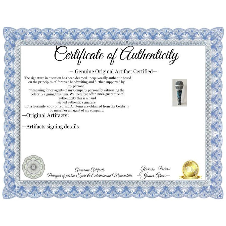 Eddie Vedder Pearl Jam Chris Cornell Soundgarden microphone signed with proof