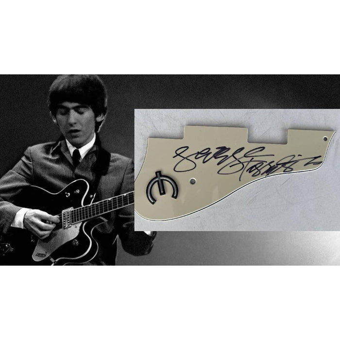 George Harrison The Beatles Traveling Wilburys Epiphone electric guitar pickguard signed with proof.
