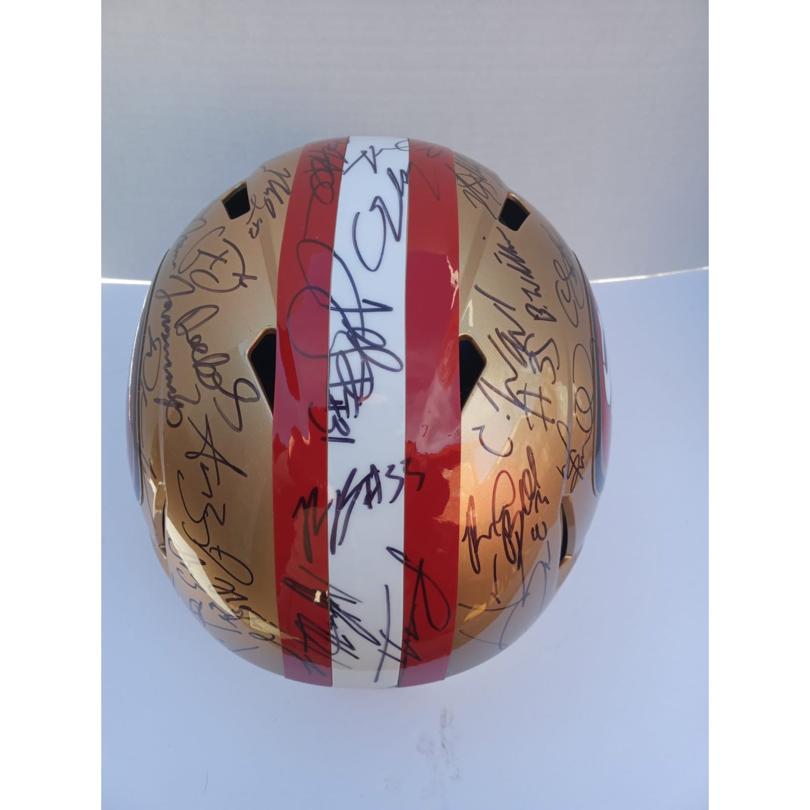 San Francisco 49ers Christian McCaffrey George Kittle Deebo Samuel Brock Purdy 2023 Riddell speed full size helmet signed with proof and fre