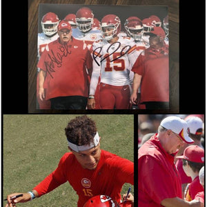 Andy Reid and Patrick Mahomes Kansas City Chiefs 8x10 signed with proof