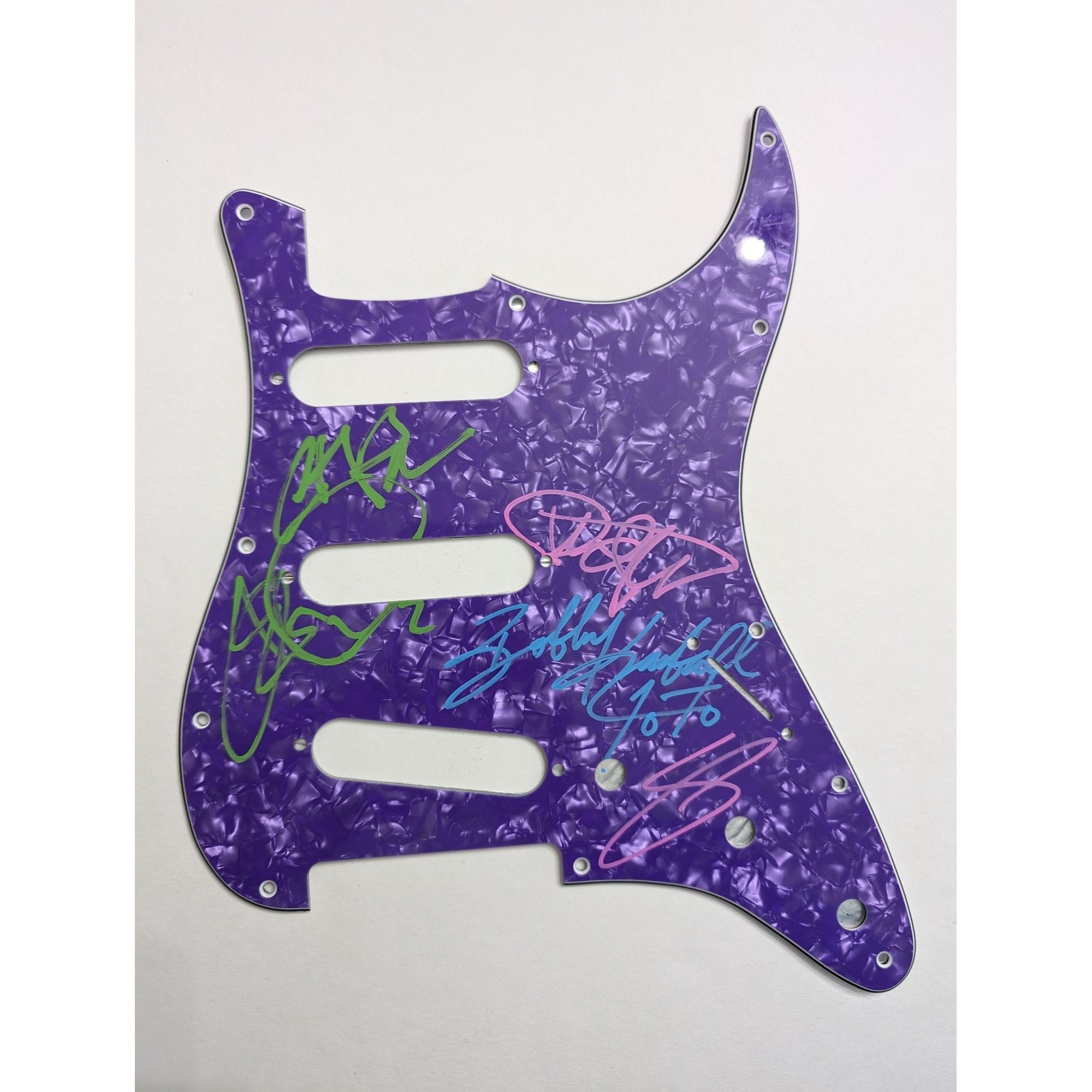 Toto band signed electric guitar pickguard signed