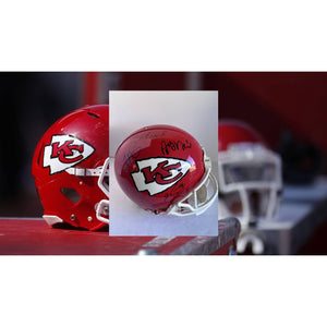 Patrick Mahomes Tyreek Hill Andy Reid Travis Kelce Kansas City Chiefs Riddell Speed Authentic helmet signed with proof