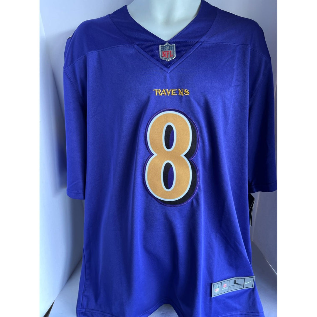 Lamar Jackson Baltimore Ravens Nike size Large game model jersey signed with proof