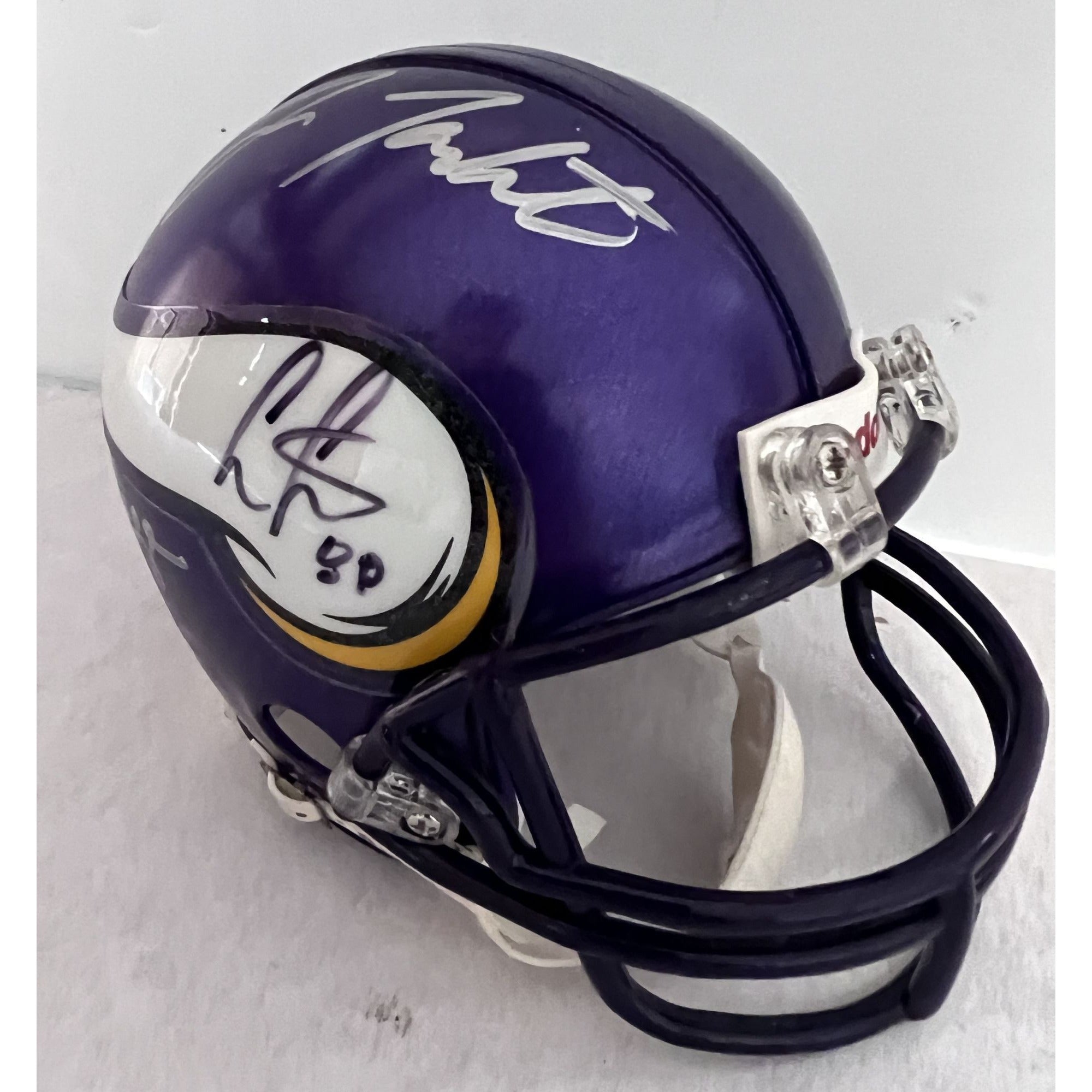 Minnesota Vikings Allen Page Chris Carter Fran Tarkenton mini helmet signed