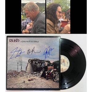 Rush Neil Peart Geddy Lee Alex Lifeson A Farewell to Kings lp signed with proof