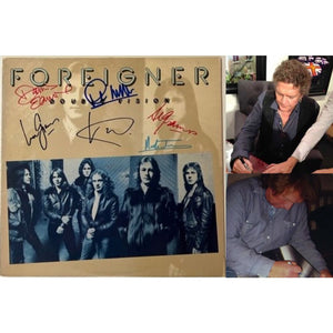 Mick Jones Lou Gramm Al Greenwood Dennis Elliott Foreigner "Double Vision" LP signed with proof