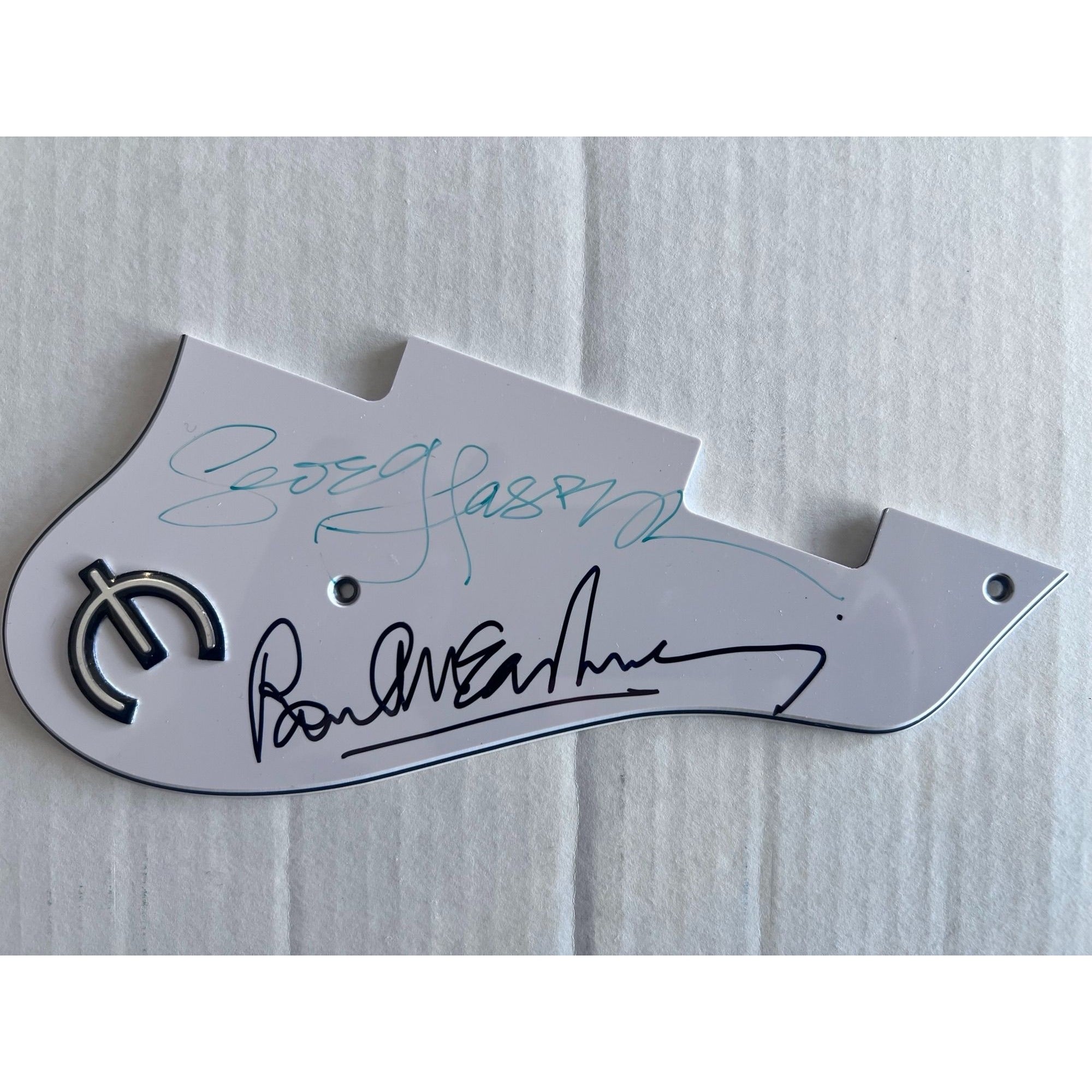 Epiphone electric guitar Paul McCartney and George Harrison The Beatles pick guard signed with proof