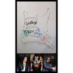 Load image into Gallery viewer, Paul Stanley Gene Simmons Ace Frehley Peter Criss kiss Fender Stratocaster electric guitar pick guard signed with proof
