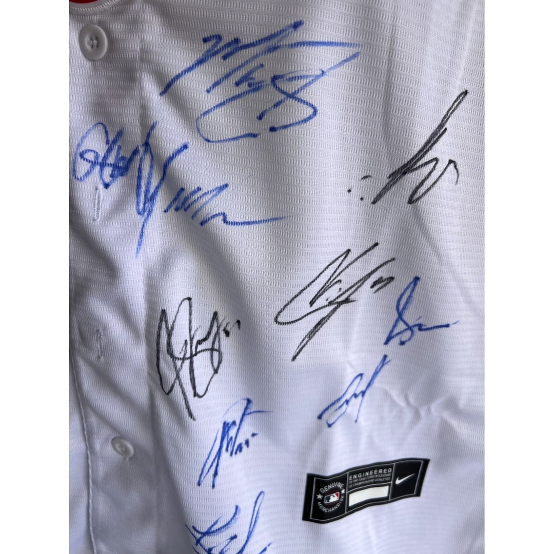 Texas Rangers 2023 World Series Champions Corey Seager Adolis Garcia Bruce Bochy 25 plus signed game model jersey with proof