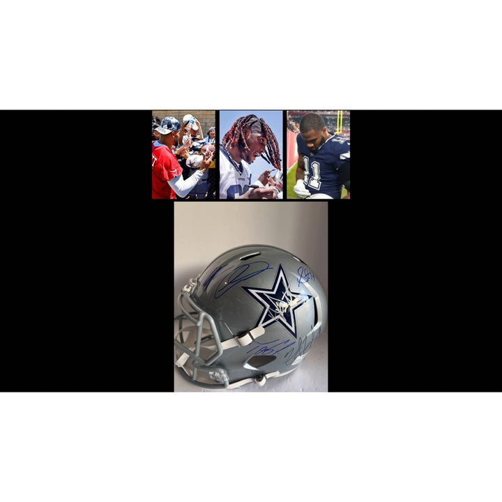 Dallas Cowboys Micah Parsons Dak Prescott CeeDee Lamb Stephen Gilmore Zack Martin Tony Pollard full size helmet signed with proof