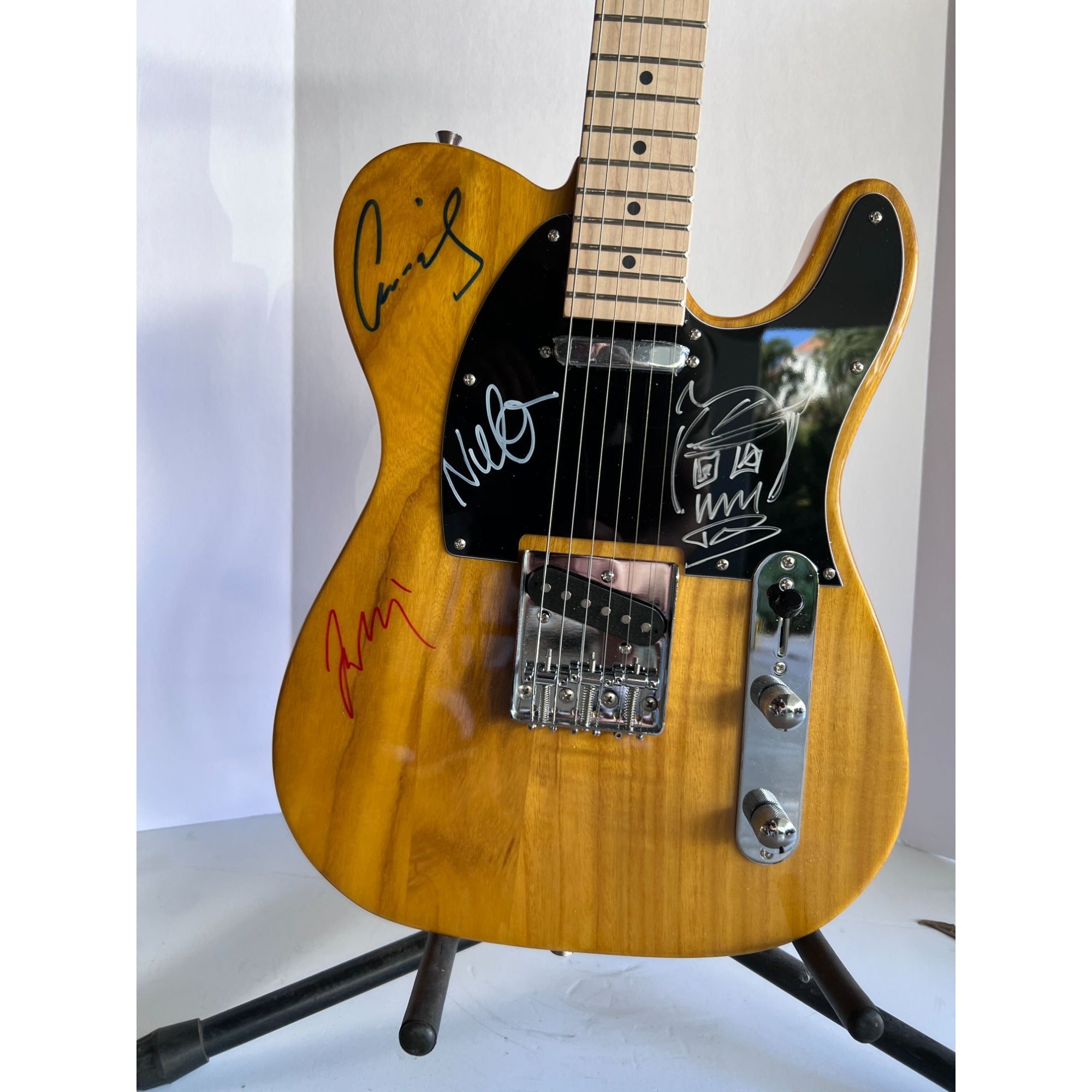 David grohl Taylor Hawkins the Foo Fighters Telecaster full size electric guitars signed with proof